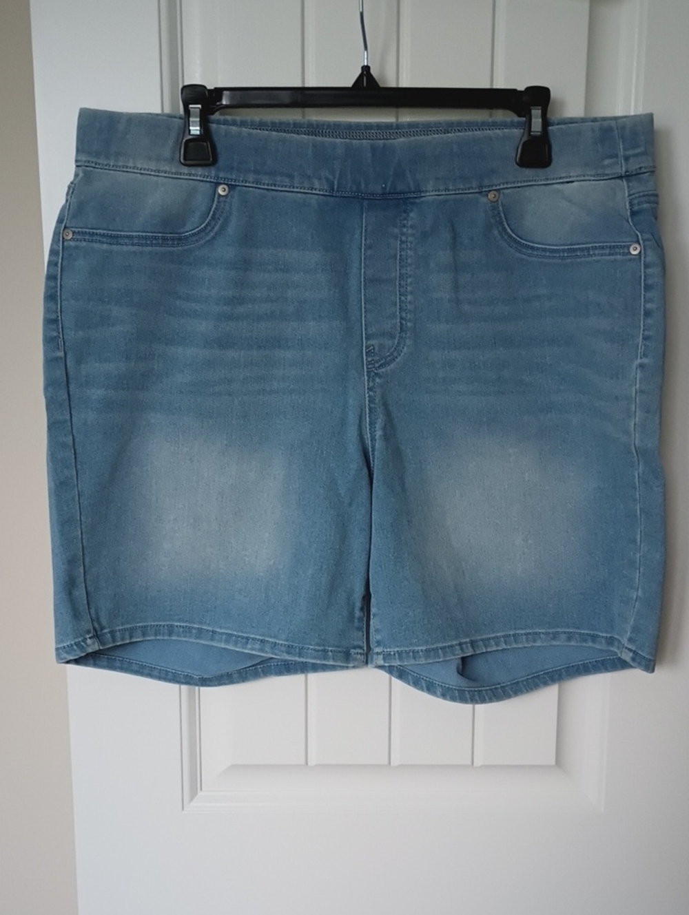 New Directions Light Blue Denim Jean Shorts - Faded Look